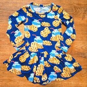 Posh Peanut Navy Cookie and Milk Dress With Snaps 12-18m
